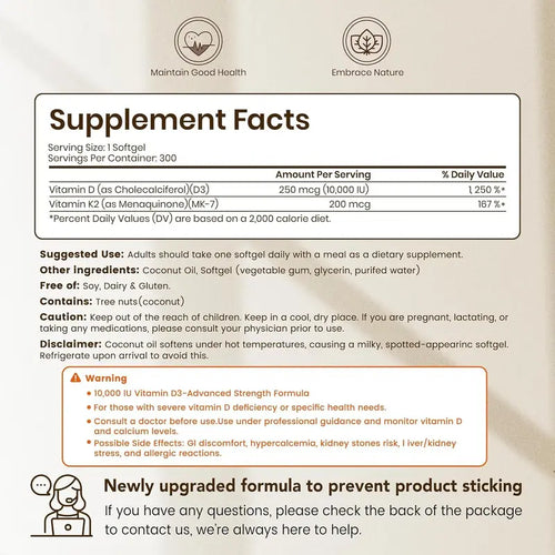 Cenava Vitamin D3+K2 Softgels