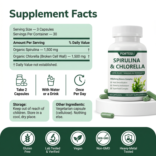 Fortesi Spirulina & Chlorella Capsules