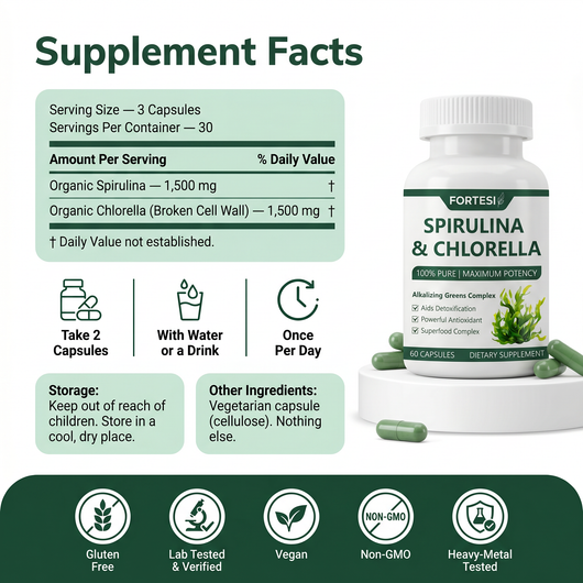 Fortesi Spirulina & Chlorella Capsules